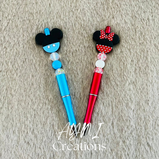 Stylo MINNIE / MICKEY - Personnalisable en perles silicone
