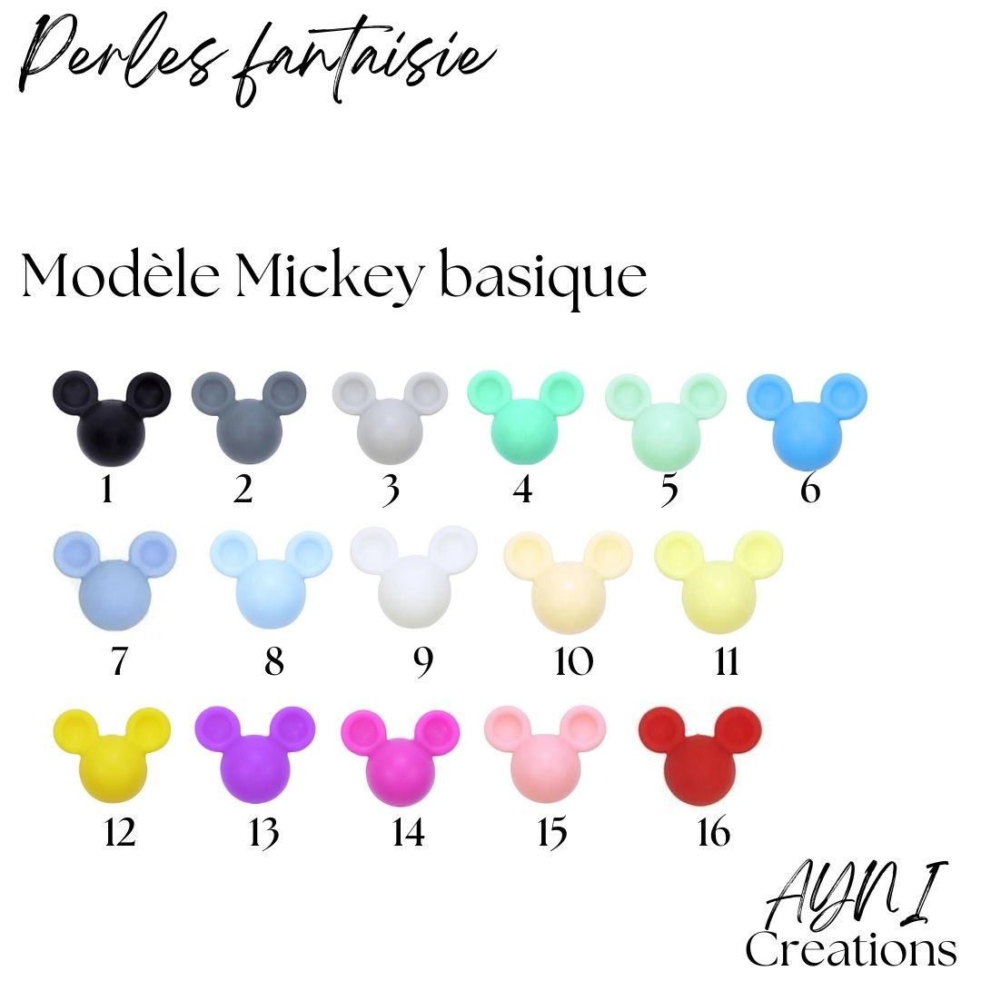 Attache-tétine personnalisée en silicone, modèle MINI MICKEY BLEU