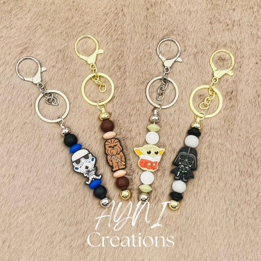 Porte-clés / bijou de sac STAR WARS, personnalisé en perles silicone