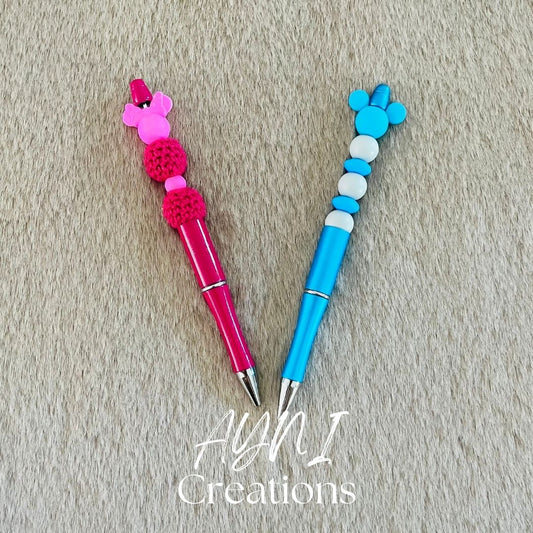 Stylo MINI MINNIE / MINI MICKEY- Personnalisable en perles silicone