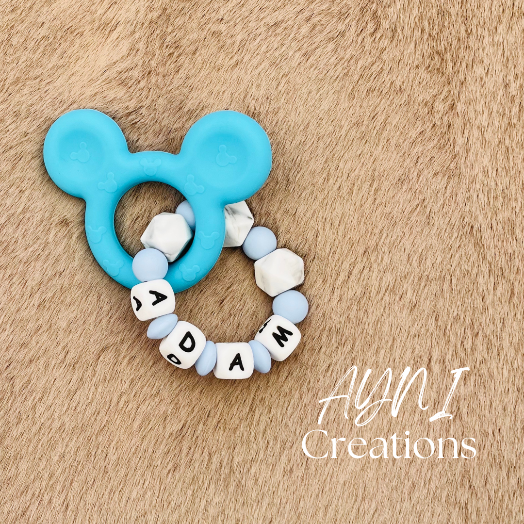 Anneau de dentition personnalisé en silicone, modèle MICKEY