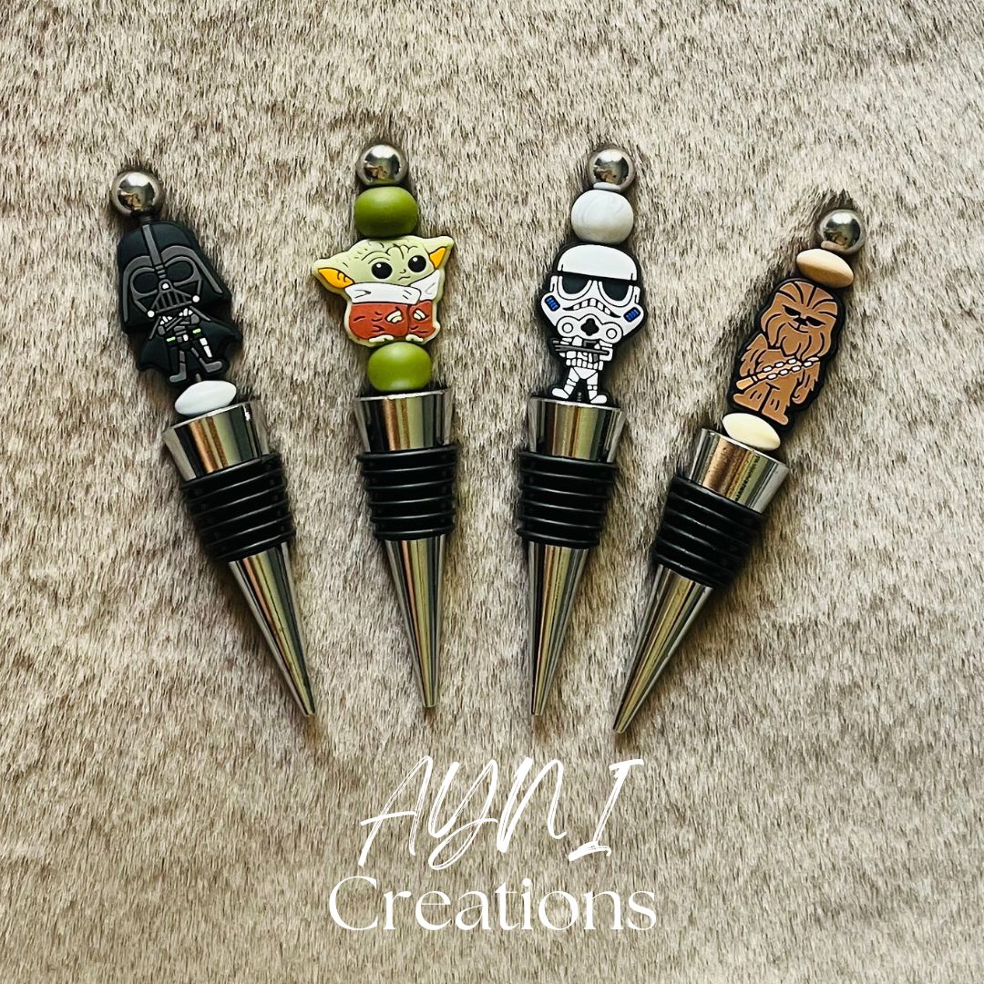 Bouchon de bouteilles STAR WARS, personnalisés en perles silicone