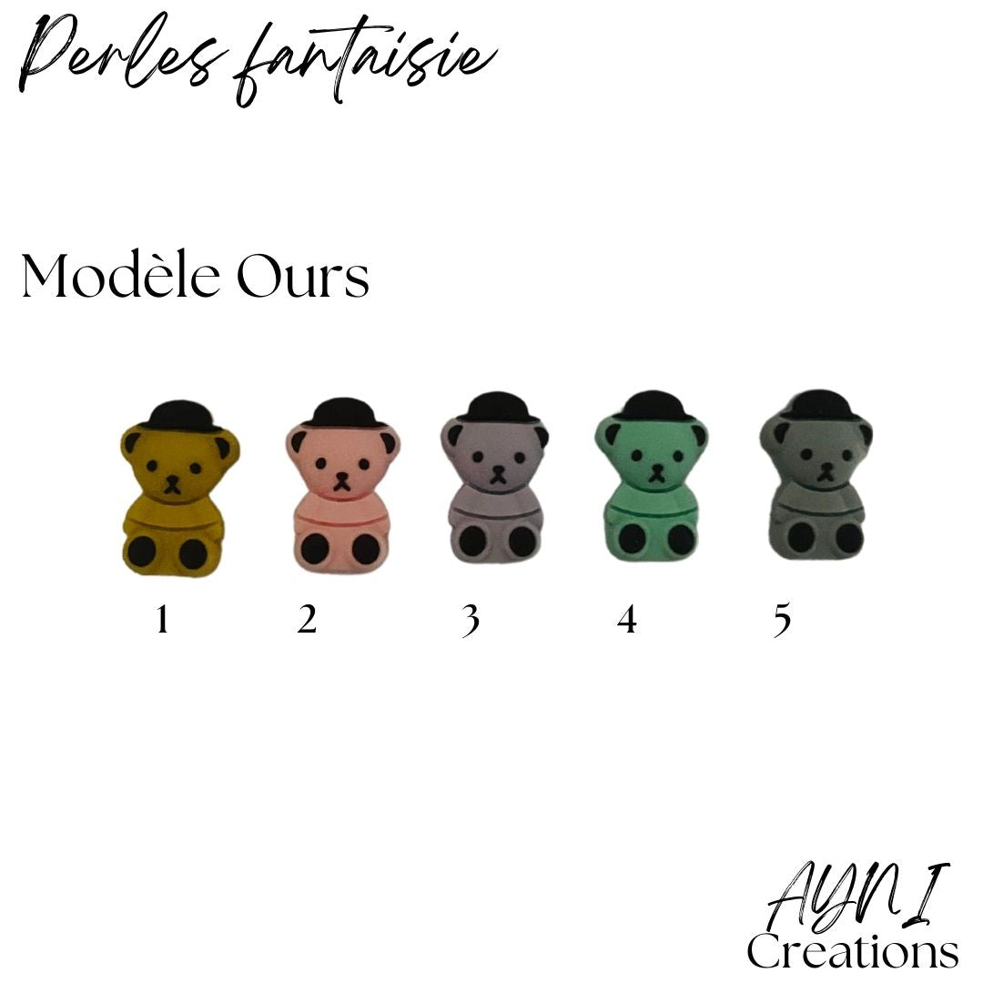 Attache-tétine personnalisée en silicone, modèle OURS