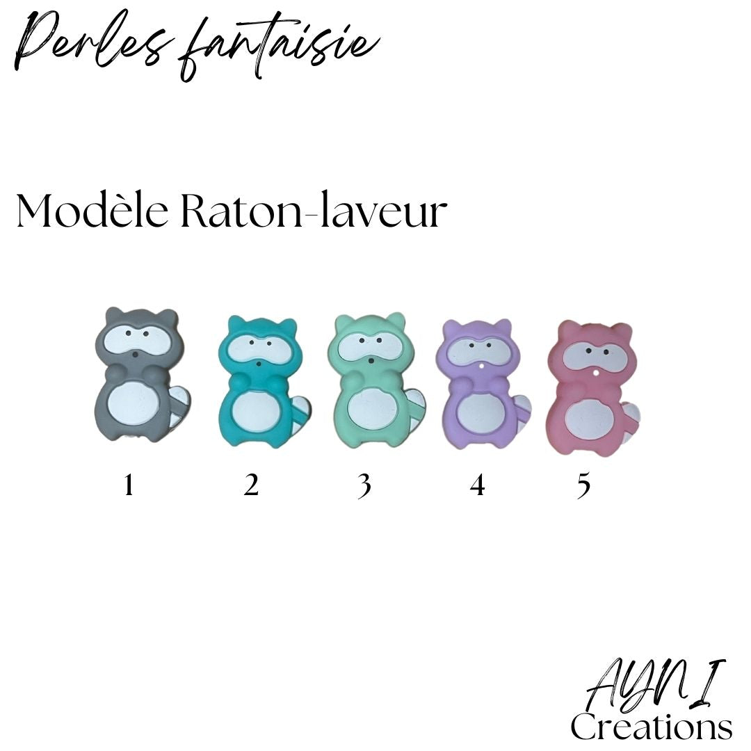 Attache-tétine personnalisée en silicone, modèle RATON-LAVEUR