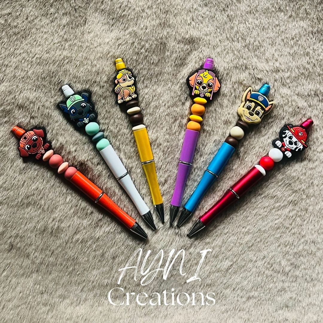 Stylo PAT PATROUILLE - Personnalisable en perles silicone