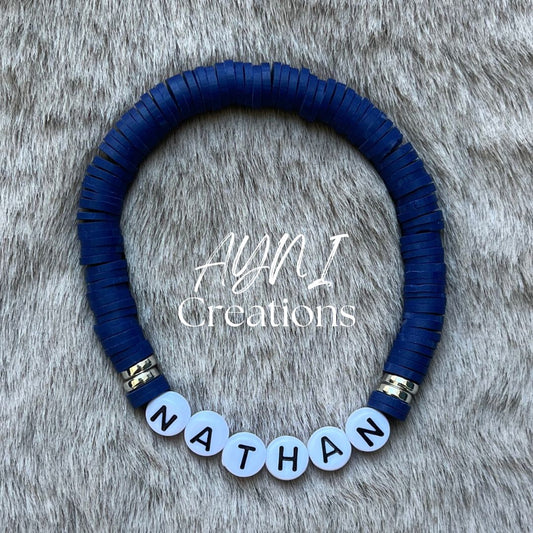 Bracelet perle heishi personnalisé PRENOM en perle polymère