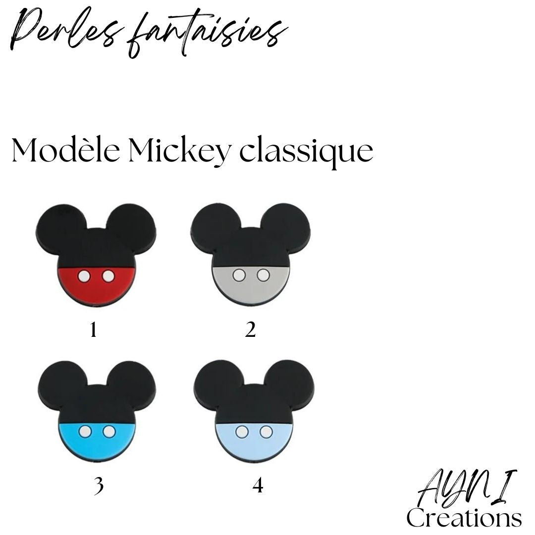 Stylo MINNIE / MICKEY - Personnalisable en perles silicone