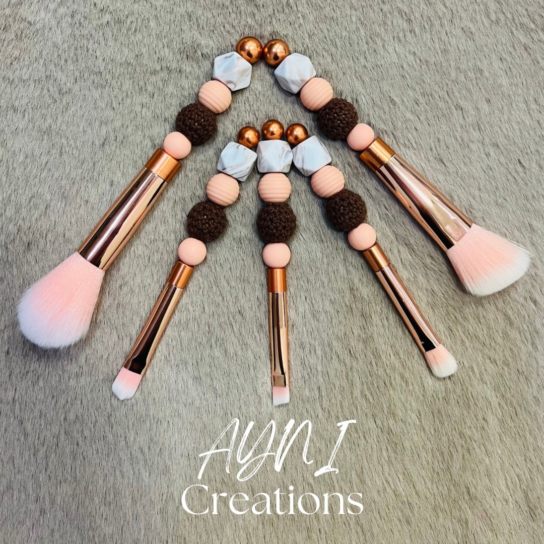 Kit de pinceaux de maquillage personnalisés en perles silicone