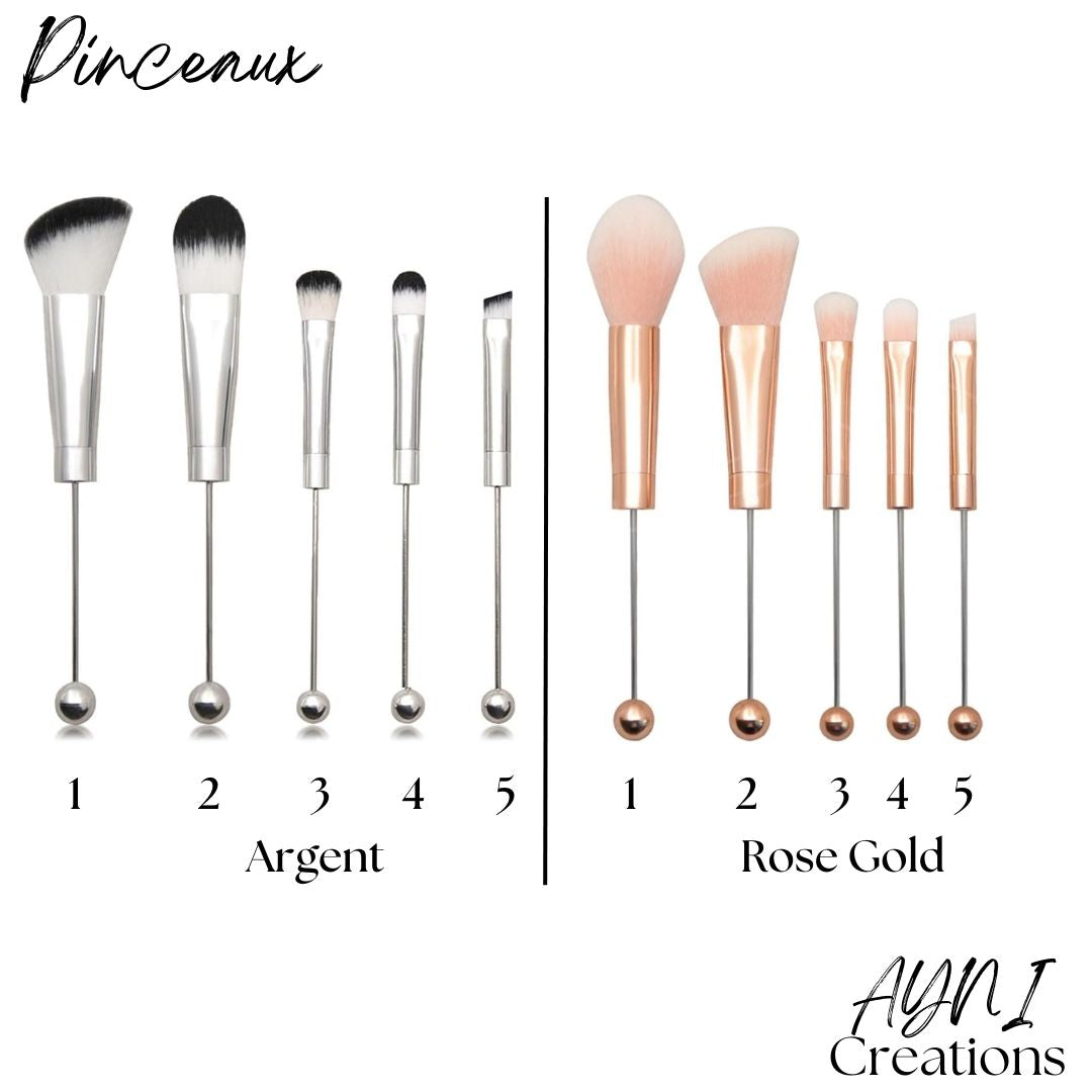 Kit de pinceaux de maquillage personnalisés en perles silicone