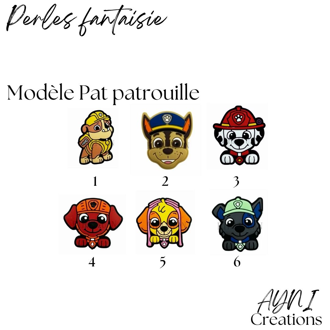Stylo PAT PATROUILLE - Personnalisable en perles silicone