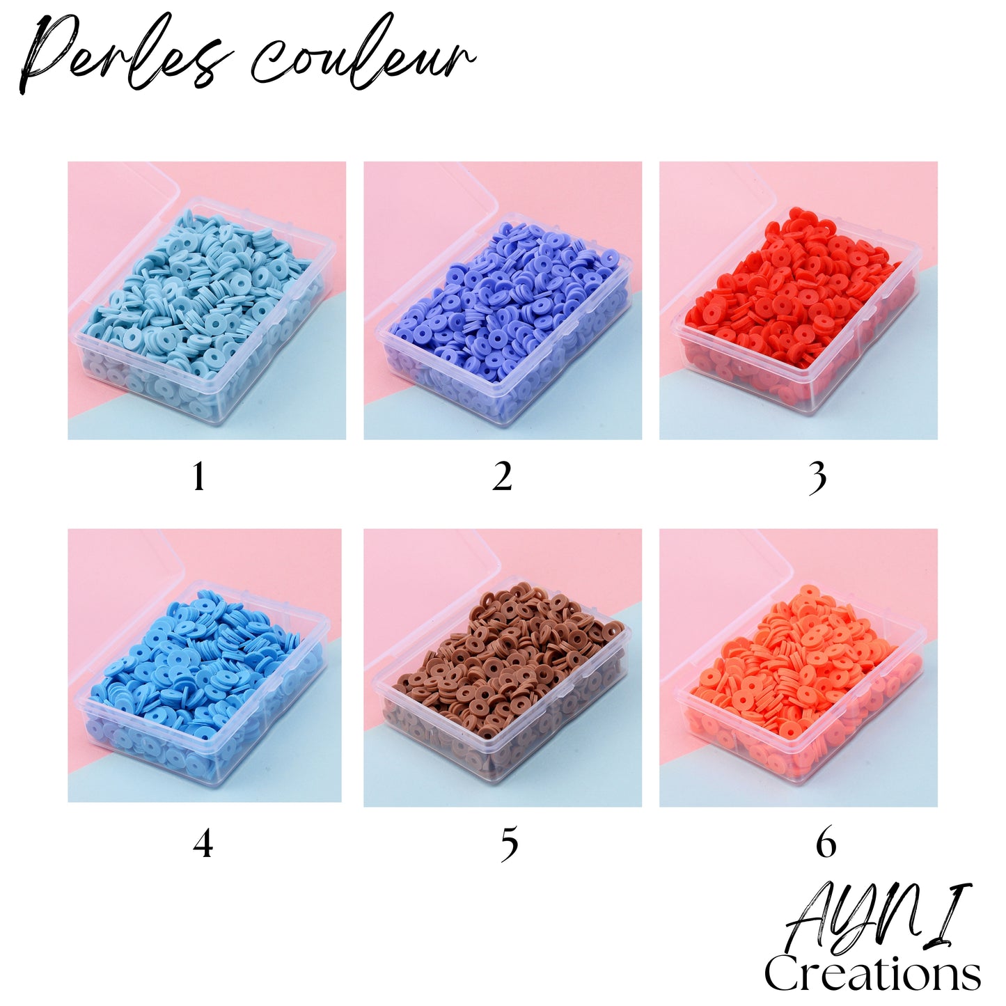 Bracelet perle heishi personnalisé PRENOM en perle polymère